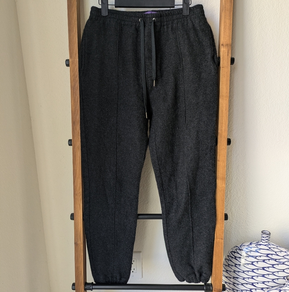 Ralph Lauren Purple Label Men's Charcoal Gray Cashmere Wool Jogger Sweatpants